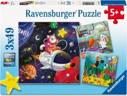 Ravensburger puzzle professioni dal regno della fantasia, 3×49 pezzi