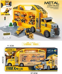 Valigetta camion con 6 veicoli in metallo con luce e suono