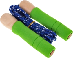 Gioco da salto per bambini con manici in legno e puntali in gomma