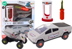 Set auto moderna con quad da montare DIY – grigio