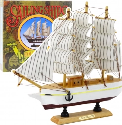 Modello decorativo di veliero bianco a tre alberi