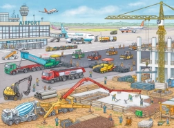 RAVENSBURGER puzzle per bambini cantiere in aeroporto, 100 pezzi XXL