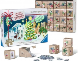 Calendario dell’Avvento puzzle RAVENSBURGER – Il Natale nel mondo, 24×54 pezzi