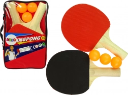 Racchette di legno per ping pong con tre palline e custodia