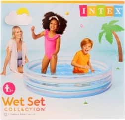 Piscina gonfiabile per bambini 147 × 33 cm, blu, 3 camere