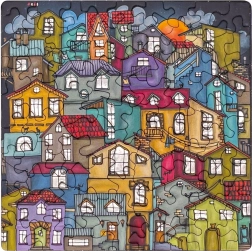 Puzzle quadrato CURIOSI Q Silver – Città colorata, 72 pezzi