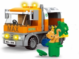 Set di costruzioni compatibile BLOXO camion della nettezza urbana, 157 pezzi
