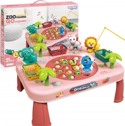 Woopie tavolino da pesca interattivo per bambini – rosa
