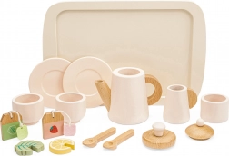 set da tè in legno per bambini con vassoio e accessori