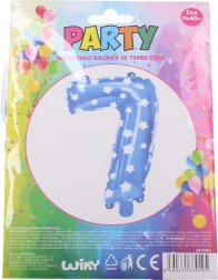 Palloncino gonfiabile numero 7 – blu con stelline (74 × 50 cm)