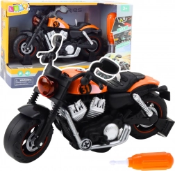 Motocicletta da Smontare e Montare con Effetti di Luci e Suoni - Arancione