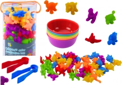 Set educativo per l'apprendimento dei colori e del conteggio Dinosauri 48 pezzi