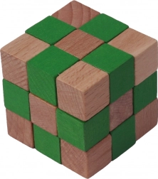 Cubo puzzle in legno arancione