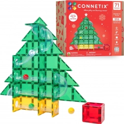 Connetix edizione natalizia Christmas Tree Ball Run – costruzioni magnetiche, 71 pezzi
