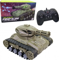 Carro armato telecomandato con bombe d'acqua ed effetti di fumo