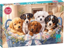 Puzzle Cherry Pazzi Cuccioli nel cestino, 300 pezzi