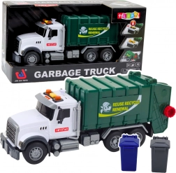 Camion della spazzatura per bambini con luci e suoni 1:14, verde