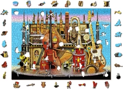 Puzzle in legno bifacciale WOODEN CITY Castello musicale 2in1, 1010 pezzi