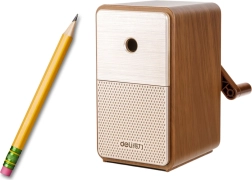 Temperamatite manuale con contenitore e lama regolabile marrone