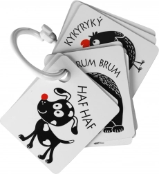 Carte contrastate con elemento colorato per neonati