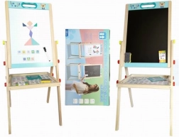 Lavagna in legno bifacciale 85 cm con accessori