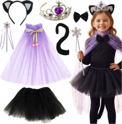 Costume da gatta per bambini 7-in-1 KRUZZEL, nero