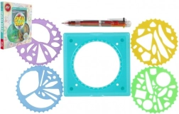 set Inspiro per disegni a spirale con stencil e penna a sei colori