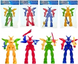 transform warrior star mission – set di figure robotiche, 4 tipi