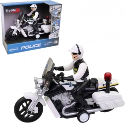 Moto della polizia con luci e suoni