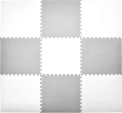 Tappeto puzzle in schiuma Humbi XXL bianco e grigio 180 × 180 cm