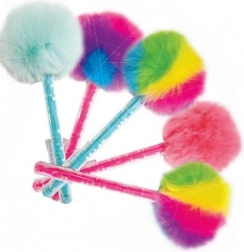 Penna a sfera con pompon colorato e gioco labirinto – 1 pz