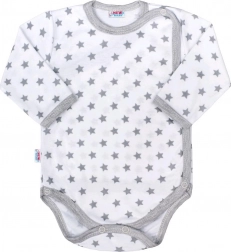 Body neonato apribile completamente NEW BABY Classic II grigio con stelline