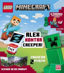 lego minecraft: alex vs creeper – set interattivo con minifigure e libro di attività