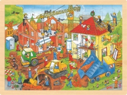 Goki puzzle in legno Cantiere, 96 pezzi