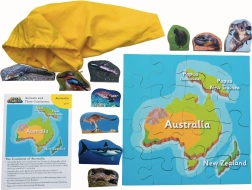 Puzzle di legno Australia e i suoi animali 16 pezzi e 10 animali