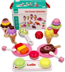 Set di gelato in legno Lelin - 25 pezzi