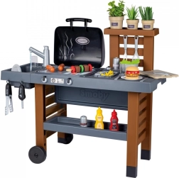 Cucina da giardino per bambini con grill, friggitrice e funzione acqua