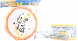 Tamburo di plastica per bambini con bacchette 21 cm