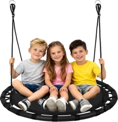 Altalena per bambini a nido di cicogna 100 cm nera