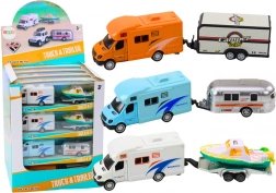 Giocattolo Fuoristrada Con Barca O Roulotte Trazione Metallica