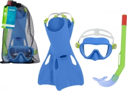Set per snorkeling blu maschera, pinne e boccaglio Bestway