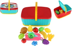 Cestino da picnic con frutta e verdura da tagliare, 15 pezzi