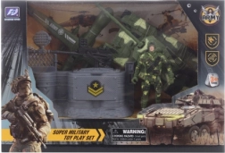 Set militare con drone, soldato e carro armato