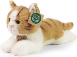Gatto di peluche sdraiato marrone-bianco Eco-Friendly