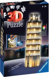 Ravensburger Puzzle 3D Illuminato Edizione Notturna Torre Pendente di Pisa