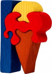 Fauna alfabeto – lettera I gelato puzzle ad incastro in legno