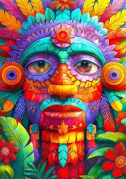 Goditi Puzzle Totem Colorato 1000 Pezzi