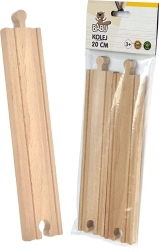 BABU binari dritti in legno 20 cm, 2 pz