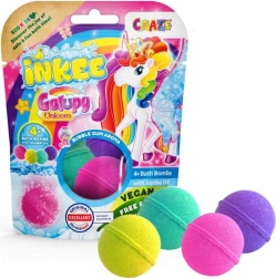 Inkee bombe frizzanti da bagno Galupy Unicorn – set 4 colori