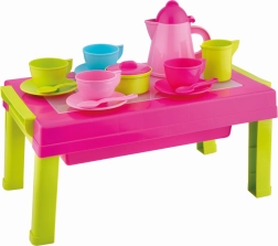 Set da caffè Androni con tavolino pieghevole 2 in 1 – 17 pezzi